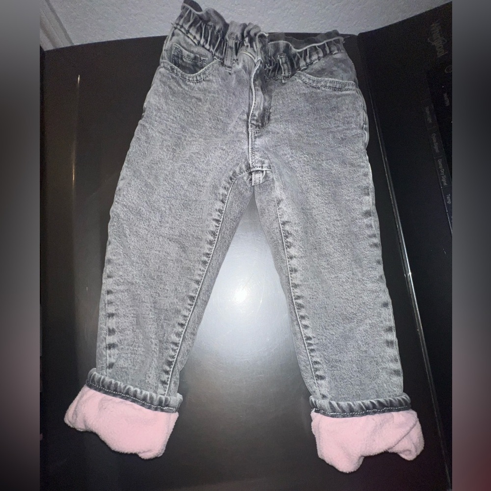 GAP Kids Gray Jeans with Pink Cuffs
